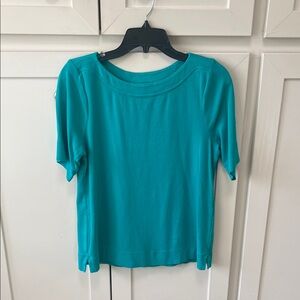 Chico's Vibrant Teal Short Sleeve Top Chicos 1/US Medium